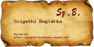 Szigethi Boglárka névjegykártya